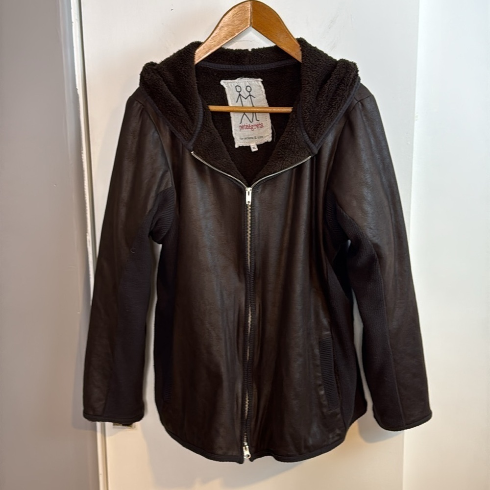 Pete & Greta. Jonnie Was, XL, brown, faux leather Sherling, bomber jacket